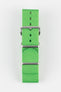 Nylon Watch Strap in BRIGHT GREEN with Polished Buckle and Keepers