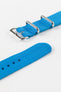 Nylon Watch Strap in CAPRI BLUE with Polished Buckle and Keepers