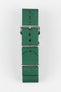 Nylon Watch Strap in EMERALD GREEN with Polished Buckle and Keepers