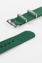 Nylon Watch Strap in EMERALD GREEN with Polished Buckle and Keepers