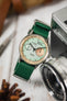 Nylon Watch Strap in EMERALD GREEN with Polished Buckle and Keepers