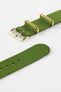Nylon Watch Strap in GREEN with Gold Buckle and Keepers
