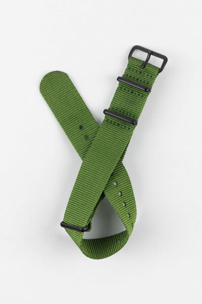 Nylon Watch Strap in GREEN with PVD Buckle and Keepers