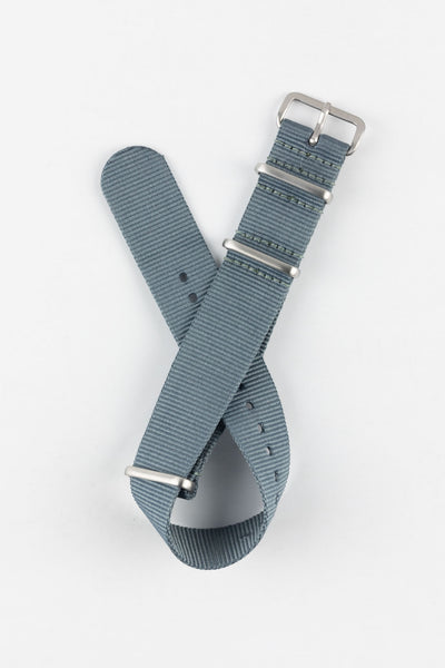 Nylon Watch Strap in GREY with Brushed Buckle and Keepers