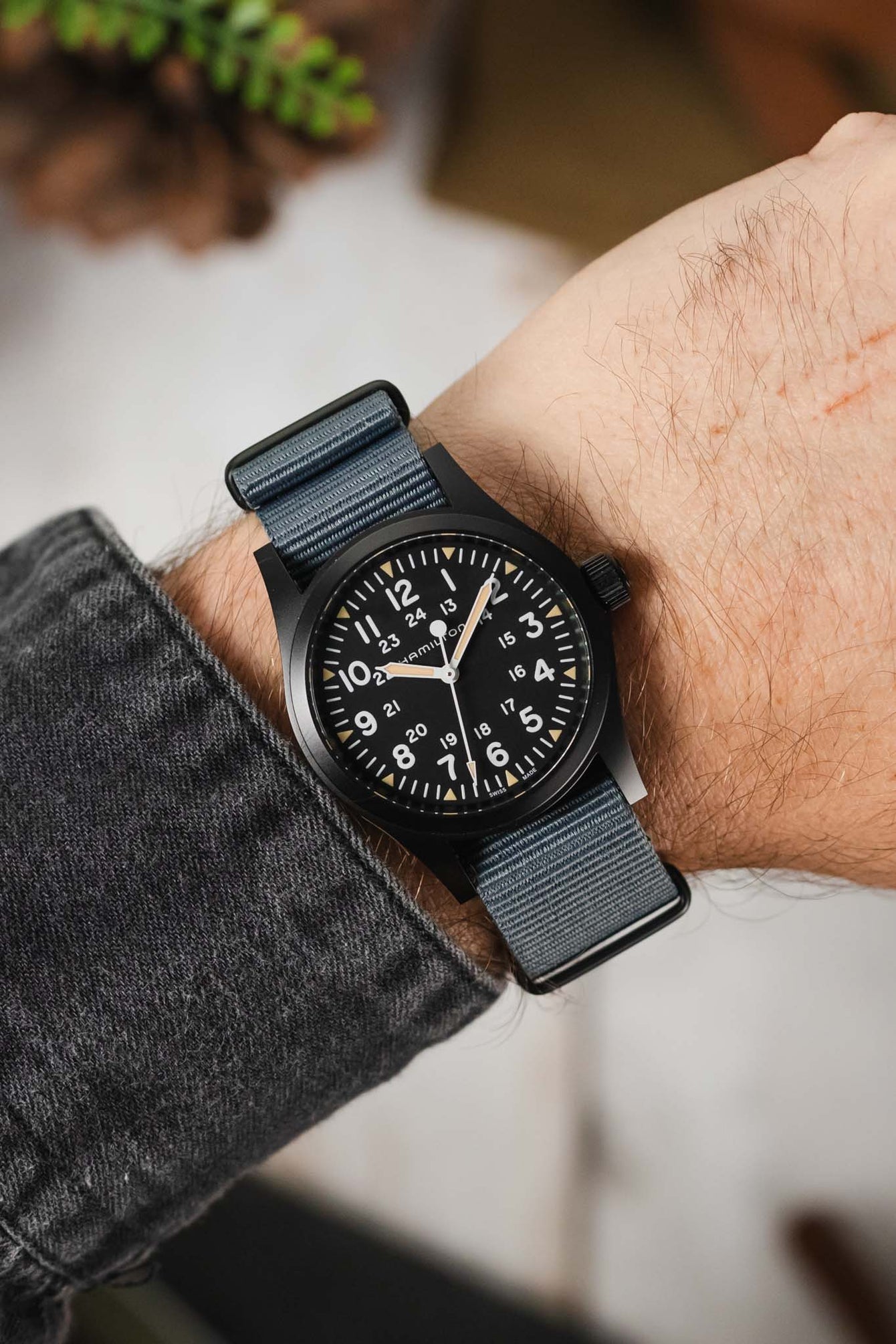 Nylon Watch Strap in GREY with PVD Buckle and Keepers