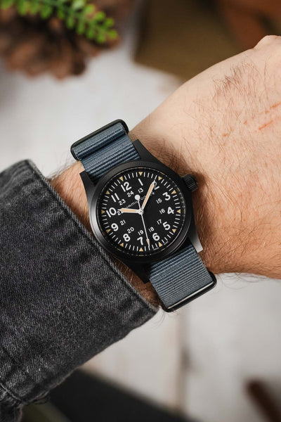 Nylon Watch Strap in GREY with PVD Buckle and Keepers