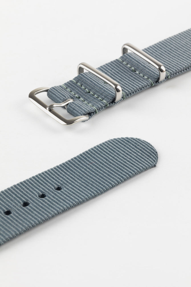 Nylon Watch Strap in GREY with Polished Buckle and Keepers