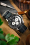 Nylon Watch Strap in GREY with White Stitch and Polished Buckle & Keepers