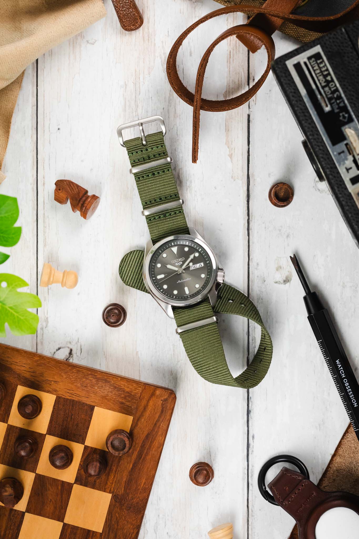 Green nato watch strap on sale