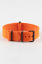 Nylon Watch Strap in ORANGE with PVD Buckle and Keepers