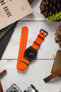 Nylon Watch Strap in ORANGE with PVD Buckle and Keepers