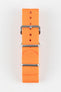 Nylon Watch Strap in ORANGE with Polished Buckle and Keepers