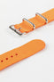 Nylon Watch Strap in ORANGE with Polished Buckle and Keepers