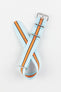 Nylon Watch Strap in PALE BLUE / ORANGE Motorsport Stripes with Polished Buckle & Keepers