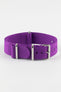Nylon Watch Strap in PURPLE with Polished Buckle and Keepers