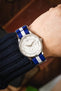 Nylon Watch Strap in ROYAL BLUE with WHITE Stripe