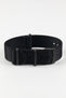 Premium Nylon Watch Strap in SOLID BLACK with Black PVD Hardware
