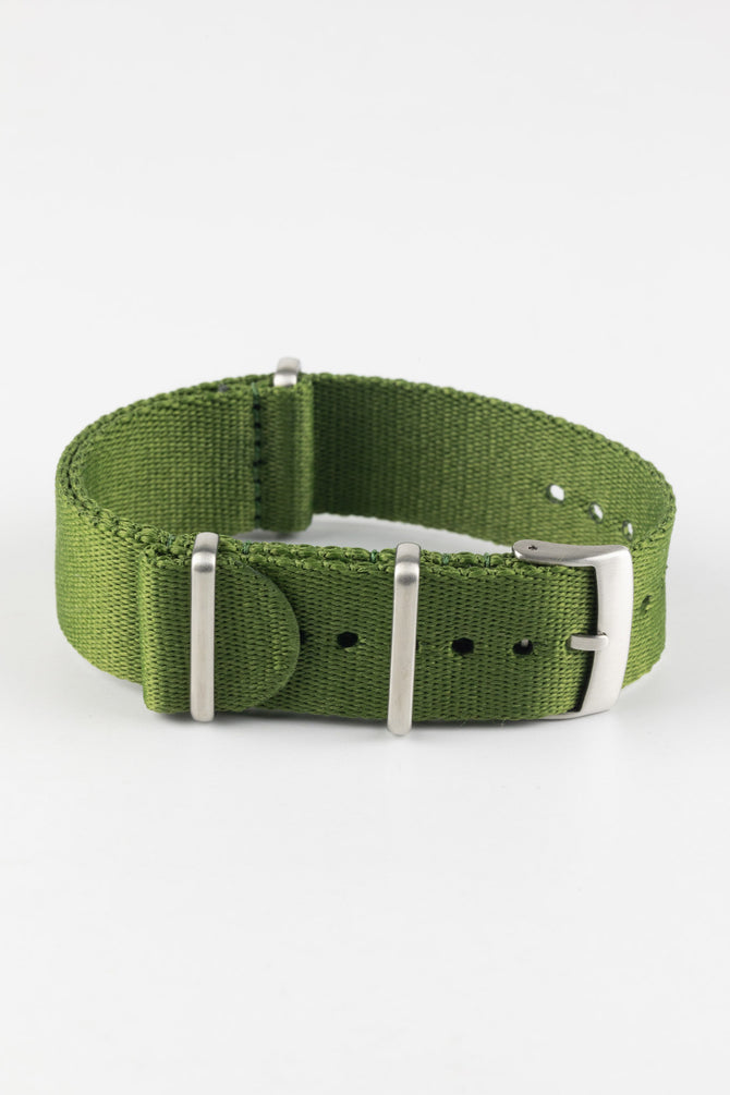 Premium Nylon Watch Strap in GREEN with Brushed Hardware Watch Obsession