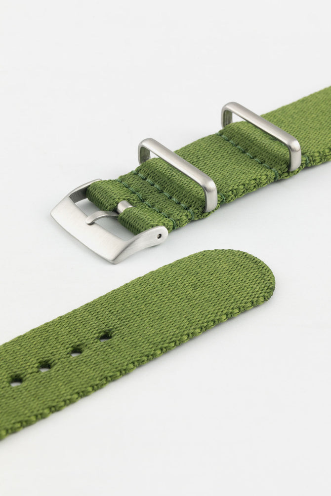 Premium Nylon Watch Strap in GREEN with Brushed Hardware Watch Obsession
