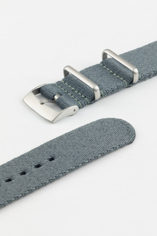 Premium Nylon Watch Strap in GREY with Brushed Hardware