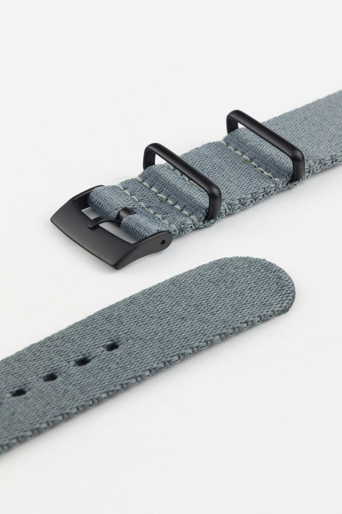 Premium Nylon Watch Strap in GREY with Black PVD Hardware