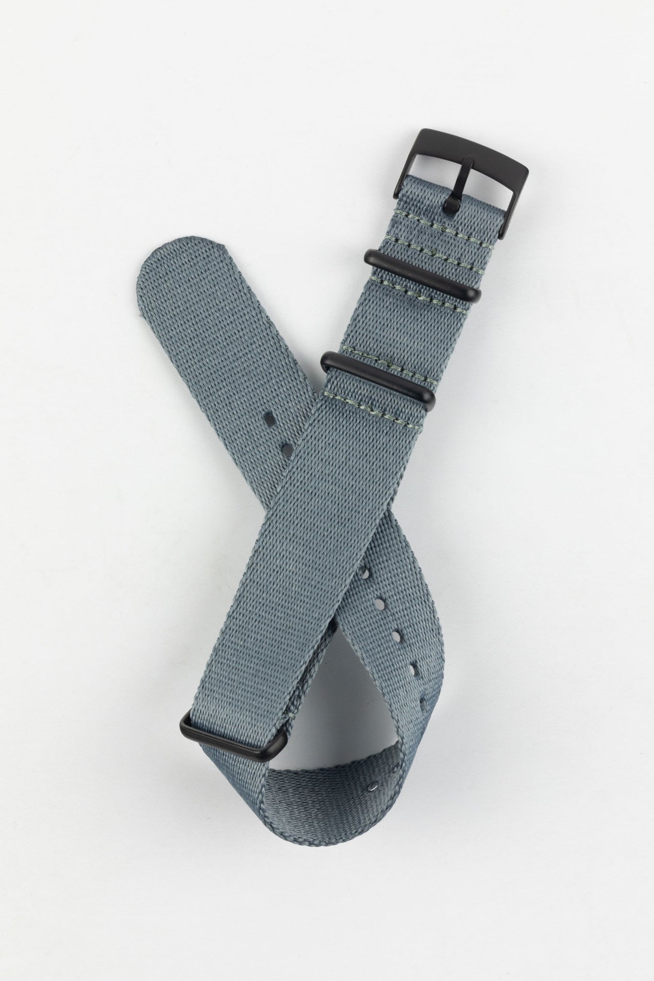 Premium Nylon Watch Strap in GREY with Black PVD Hardware