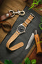 Premium Nylon Watch Strap in SAND with Brushed Hardware