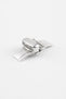 PUSH-BUTTON Deployment Clasp in POLISHED SILVER