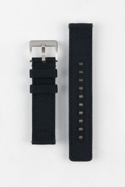 Quick-Release Canvas Watch Strap in BLACK