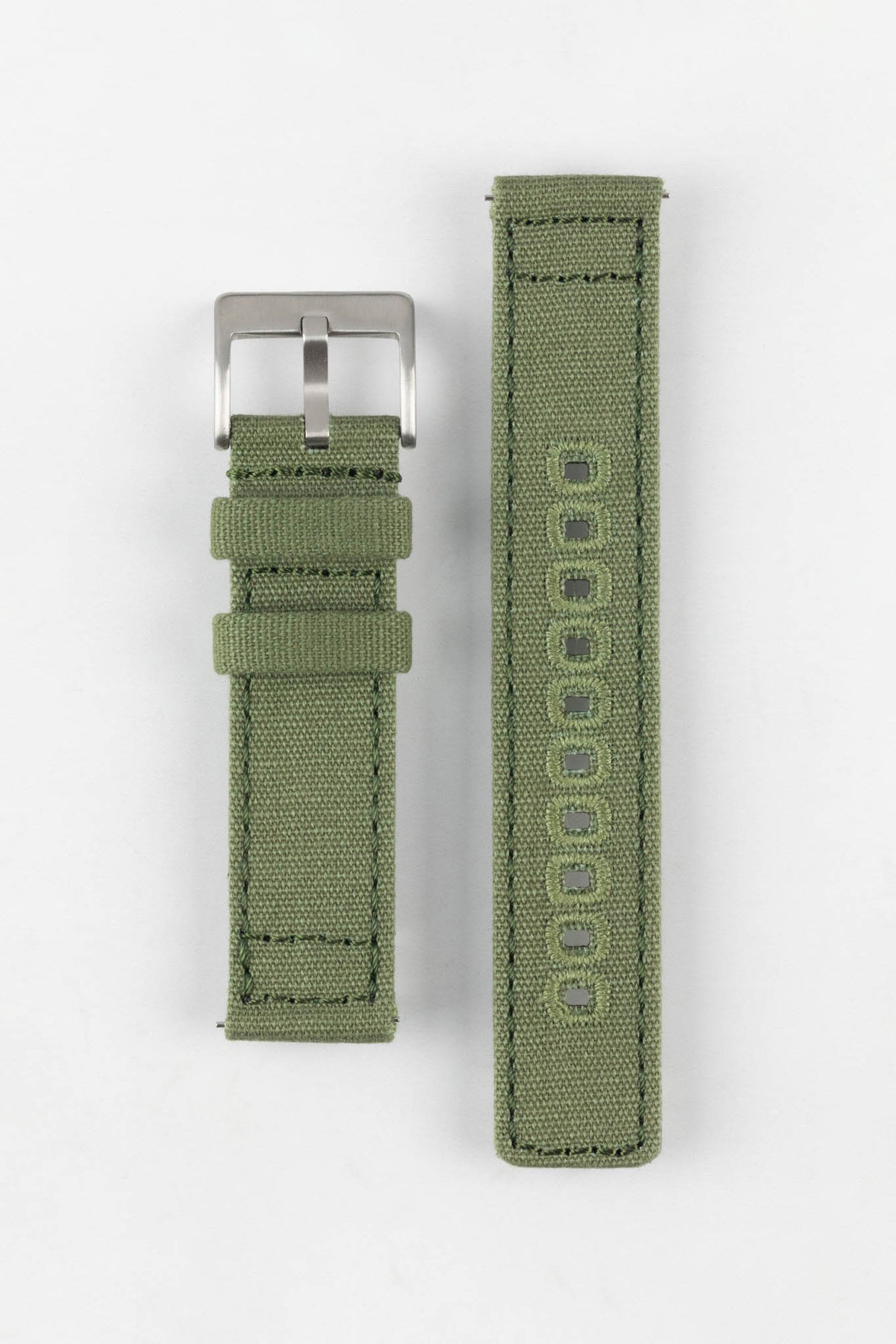 Quick-Release Green Canvas Watch Strap Watch Obsession UK