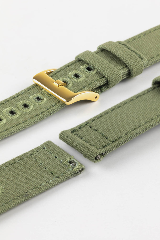 Quick-Release Canvas Watch Strap in GREEN