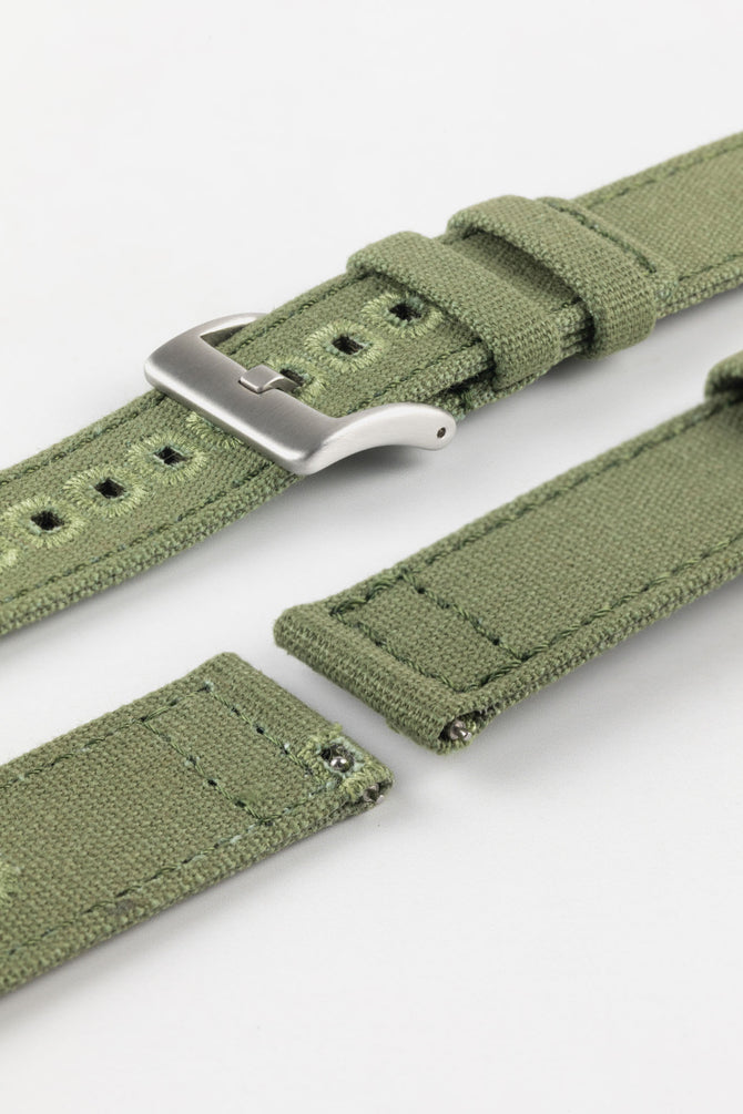 Quick-Release Canvas Watch Strap in GREEN