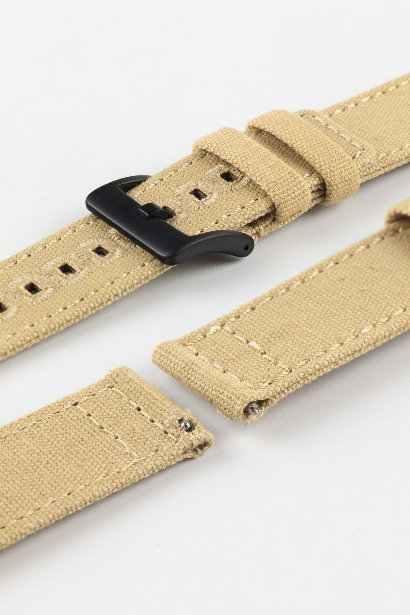 Quick-Release Canvas Watch Strap in KHAKI