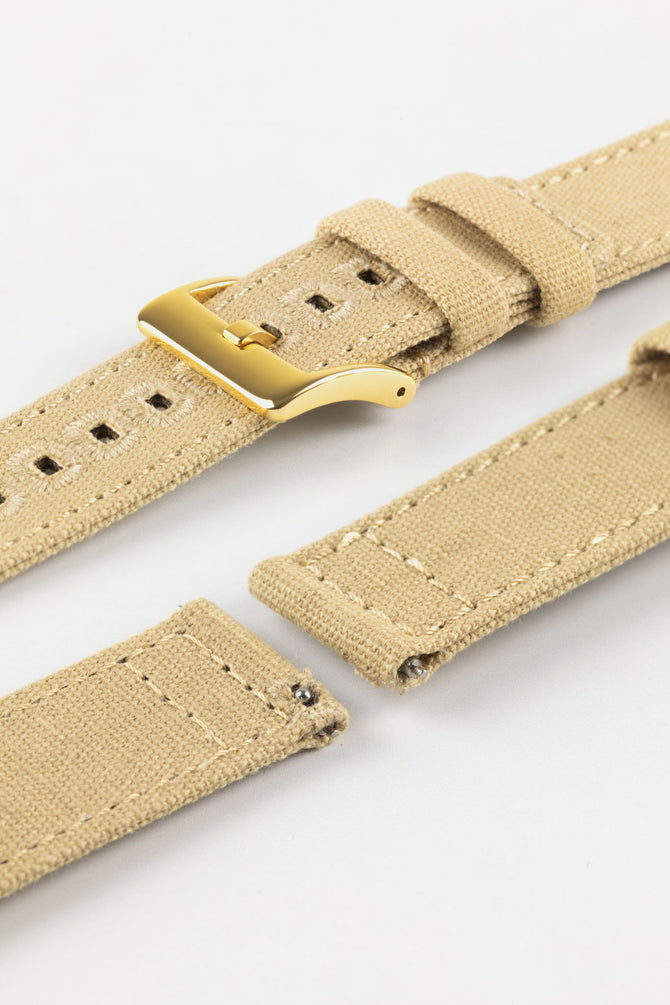 Quick-Release Canvas Watch Strap in KHAKI