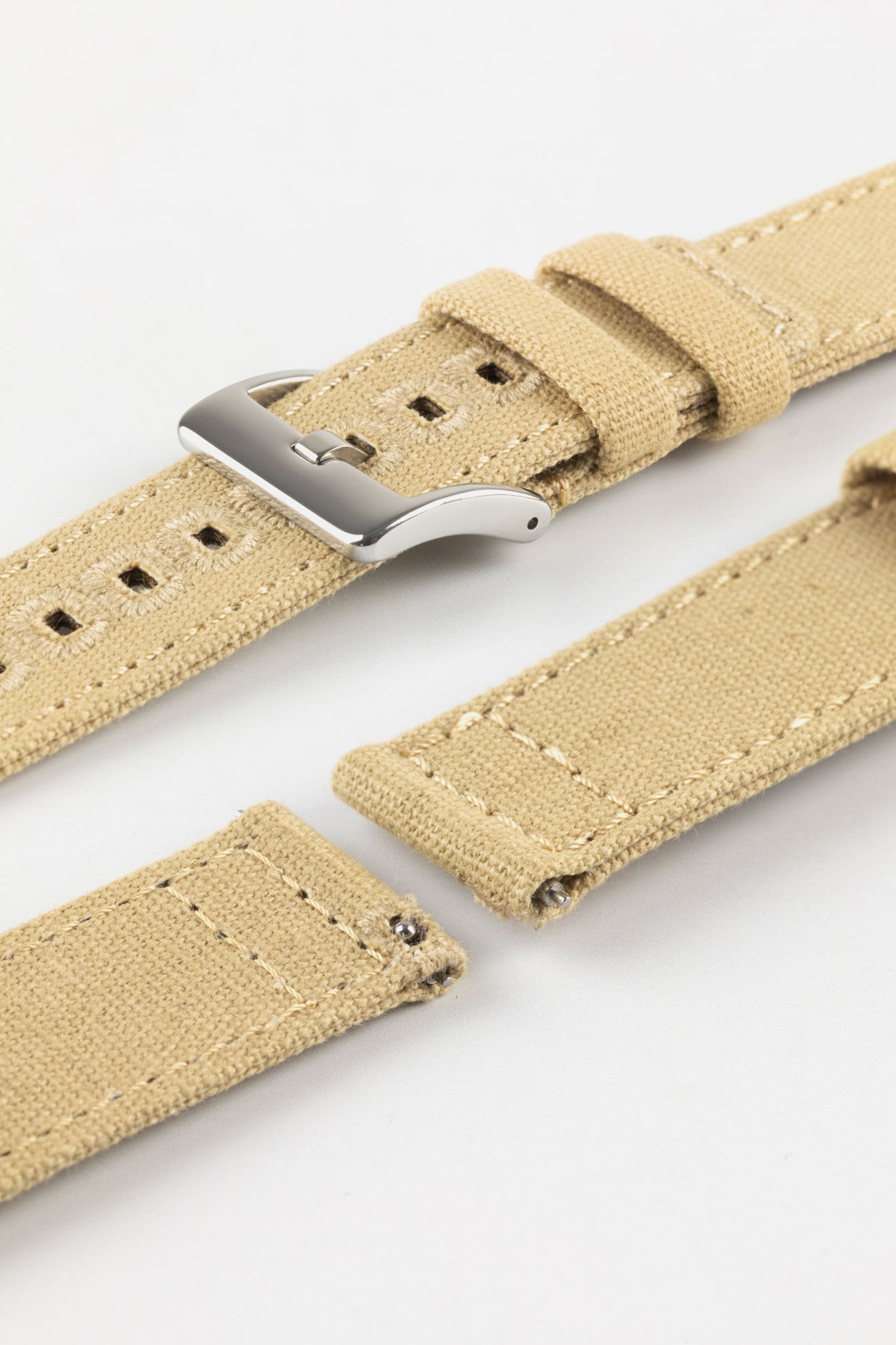Quick-Release Canvas Watch Strap in KHAKI