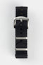 Seatbelt Nylon Watch Strap in BLACK with BRUSHED STEEL Hardware