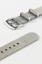 Seatbelt Nylon Watch Strap in GREY with BRUSHED STEEL Hardware