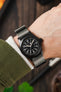 Seatbelt Nylon Watch Strap in GREY with BLACK PVD Hardware