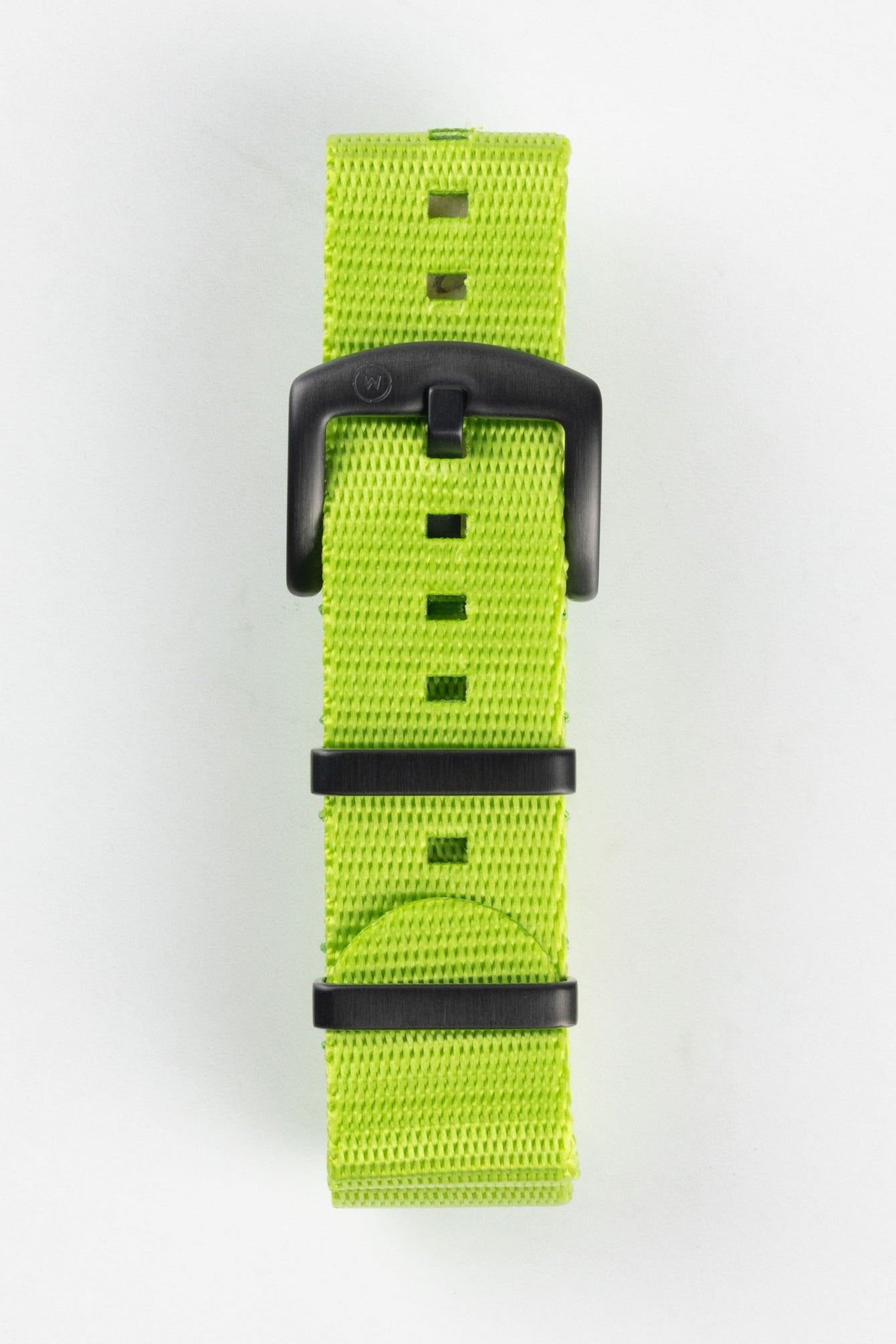 Seatbelt Nylon Watch Strap in LIME GREEN with BLACK PVD Hardware