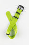 Seatbelt Nylon Watch Strap in LIME GREEN with BLACK PVD Hardware