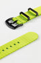 Seatbelt Nylon Watch Strap in LIME GREEN with BLACK PVD Hardware