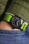 Seatbelt Nylon Watch Strap in LIME GREEN with BLACK PVD Hardware