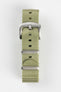 Seatbelt Nylon Watch Strap in OLIVE GREEN with BRUSHED STEEL Hardware