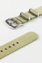 Seatbelt Nylon Watch Strap in OLIVE GREEN with BRUSHED STEEL Hardware