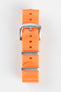 Seatbelt Nylon Watch Strap in ORANGE with BRUSHED STEEL Hardware