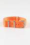 Seatbelt Nylon Watch Strap in ORANGE with BRUSHED STEEL Hardware