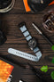 Nylon Seatbelt One-Piece Watch Strap in SKY BLUE with BLACK PVD Hardware