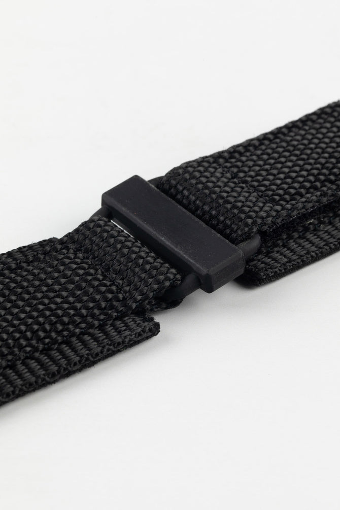 Tactical Hook & Loop Nylon Watch Strap in BLACK