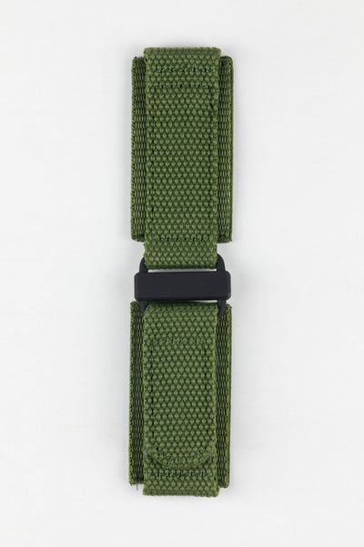 Tactical Hook & Loop Nylon Watch Strap in OLIVE GREEN