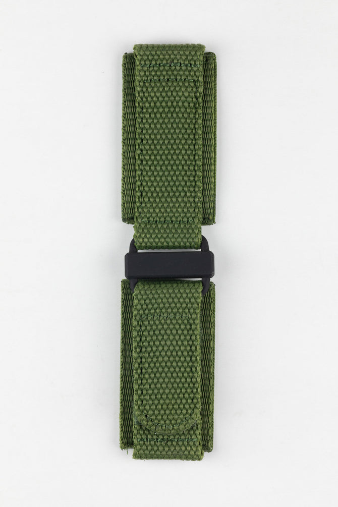 Tactical Hook & Loop Nylon Watch Strap in OLIVE GREEN